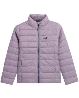 Kurtka puchowa dla dziewczynki 4F jasny fiolet 4FJSS23TDJAF073 52S 122cm