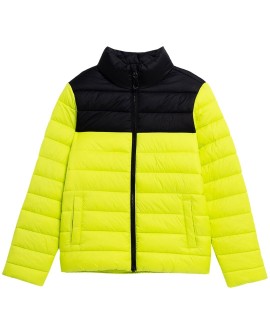 Kurtka puchowa dla chłopca 4F soczysta zieleń 4FJSS23TDJAM077 45S 122cm