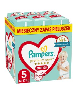 Pieluchy PAMPERS Premium PANTS MTH rozm 5 (12-17kg) 102szt (WYPRZEDAŻ)