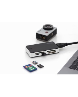 Czytnik kart 5-portowy USB 3.0 SuperSpeed(ALL-IN-ONE) czarno-srebrny