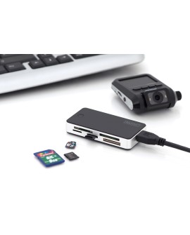 Czytnik kart 5-portowy USB 3.0 SuperSpeed(ALL-IN-ONE) czarno-srebrny
