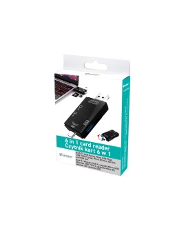 VAKOSS CZYTNIK KART 6W1 USB A/ MICRO USB/ USB C/ SD/ MICRO SD/ USB TC-R425X
