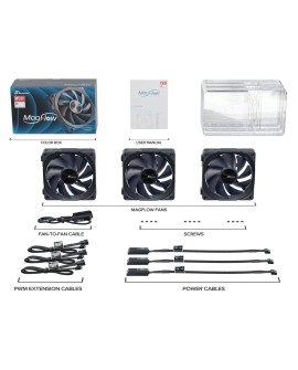 Seasonic MagFlow 3-Fan Kit Obudowa komputera Wentylator 12 cm Czarny 3 szt.