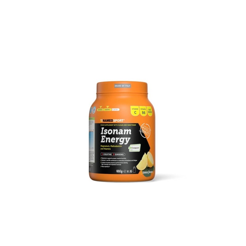 Napój izotoniczny NAMEDSPORT Isonam Energy cytrynowy 480g w proszku