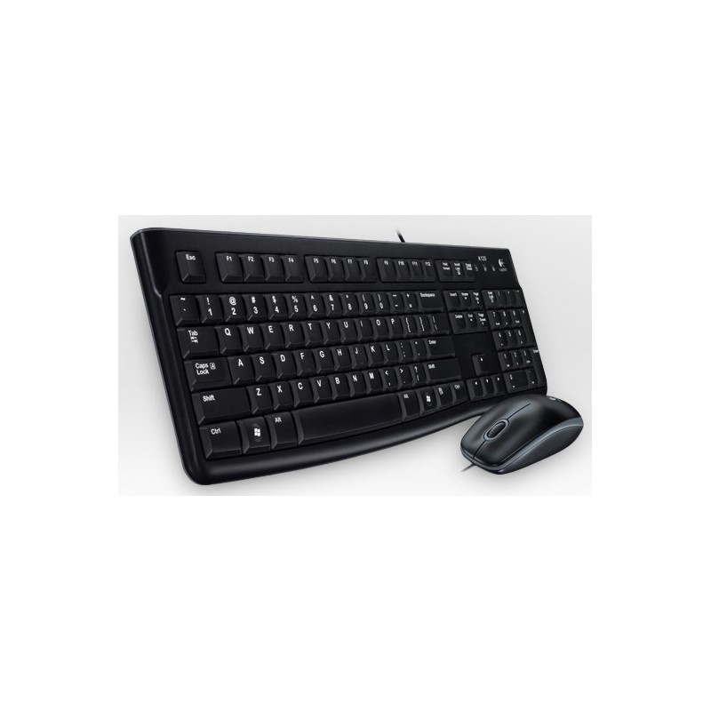 Logitech Desktop MK120 klawiatura Dołączona myszka USB QWERTZ Niemiecki Czarny