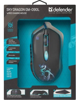 DEFENDER MYSZ PRZEWODOWA SKY DRAGON GM-090L OPTIC 3200DPI 6P 52090