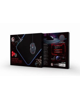 GEMBIRD PODKŁADKA POD MYSZ GAMING, Z EFEKTEM ŚWIETLNYM LED, CZARNA, ROZMIAR - L