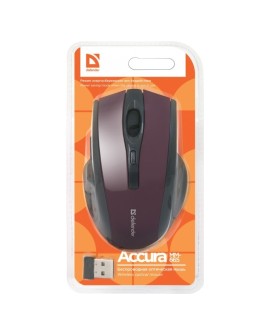 DEFENDER MYSZ BEZPRZEWODOWA ACCURA MM-665 RF BURGUND 1600DPI 6P 52668
