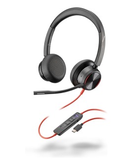 Poly Blackwire 8225 Stereo Microsoft Teams Certified USB-C Headset +USB-C/A Adapter