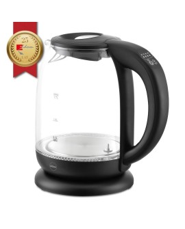ELDOM CZAJNIK SZKLANY LUMI, POJ. 1,7 L,REG TEMP. W ODY, 2200 W,CZARNY C510C
