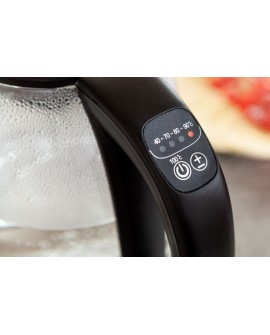 ELDOM CZAJNIK SZKLANY LUMI, POJ. 1,7 L,REG TEMP. W ODY, 2200 W,CZARNY C510C