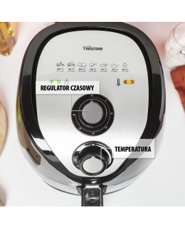 Tristar FR-6994 frytkownica Pojedyńczy 4,5 l Autonomiczny 1500 W Frytkownica na gorące powietrze Czarny, Srebrny