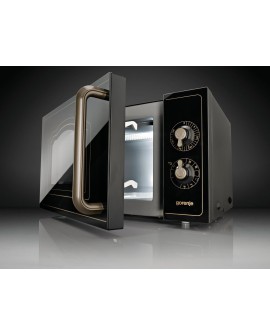 Kuchenka mikrofalowa Gorenje z grillem MO4250CLB Free standing, 20 L, Grill, Mechanic, 700 W, Black, Defrost function
