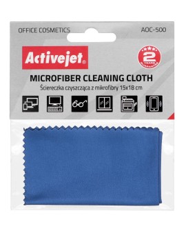 Activejet AOC-500 Ściereczka czyszcząca z mikrofibry 15x18cm, doskonała do czyszczenia laptopów, monitorów, klawiatur, obudów