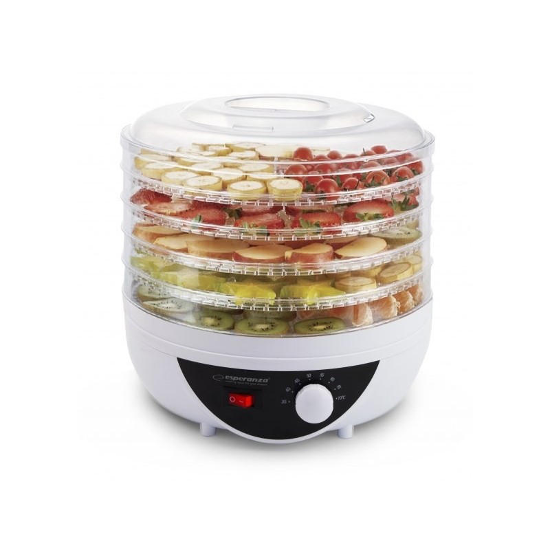 Suszarka do grzybów, warzyw i owoców Esperanza Chanterelle EKD002 (250W kolor biały) (WYPRZEDAŻ)
