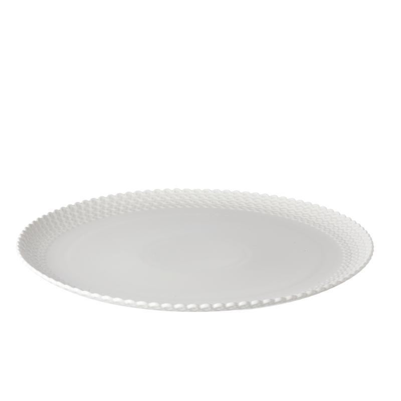 Duży talerz do ciasta Momenti - Biały, 34 cm