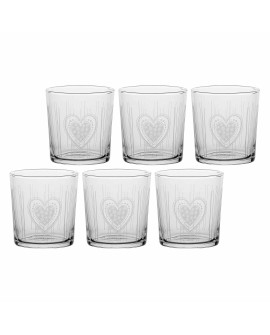 LA PORCELLANA BIANCA BABILA Zestaw 6 szklanek z grubym dnem serce 350 ml