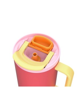 Kubek termiczny z teleskopową słomką Kambukka Rio Tumbler 950ml Pink Papaya