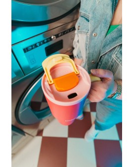 Kubek termiczny z teleskopową słomką Kambukka Rio Tumbler 950ml Pink Papaya