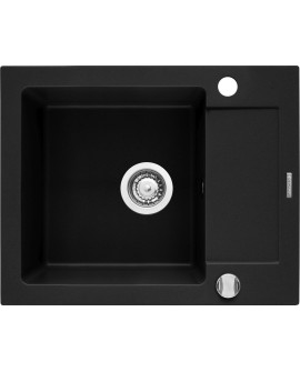 Czarny zestaw zlew z baterią - Zlewozmywak PYRAMIS MIDO (62x50) 1B 1D Volcano + Bateria IDEA Black Edition Volcano 070167602BE