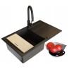 Zestaw - Zlewozmywak PYRAMIS SPARTA PLUS LUX (78x48) 1B 1D + Bateria IDEA Black Edition - 070175802BE - Volcano