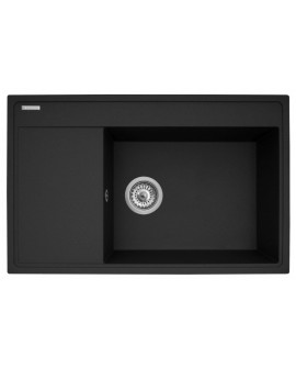 Zestaw - Zlewozmywak PYRAMIS CAMEA (79x50) 1B 1D R + Bateria IDEA Black Edition - 070168502BE - Volcano