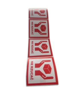 BSTech Etykieta samoprzylepna "NIE RZUCAĆ" 80x80 1000 szt