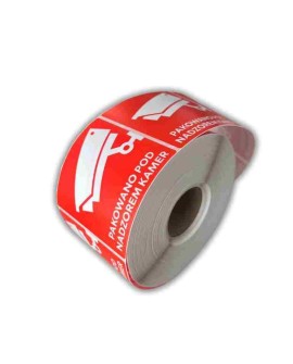 BSTech Etykieta samoprzylepna "Pakowane pod nadzorem kamer" 80x80 1000 szt