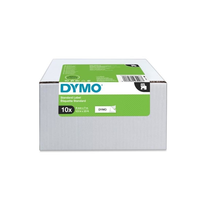 Taśma D1 9x7mm czarna na białym/Advantage Pack 10 szt.