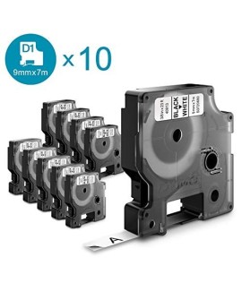 Taśma D1 9x7mm czarna na białym/Advantage Pack 10 szt.