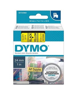 DYMO D1 - Standard Etykiety - Czarny na żółtym - 24mm x 7m