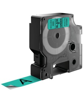 DYMO D1 - Standard Etykiety - Czarny na zielonym - 19mm x 7m