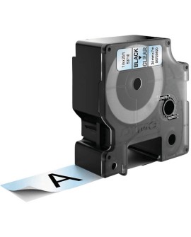 DYMO D1 - Standard Etykiety - Czarny na Transparent - 24mm x 7m