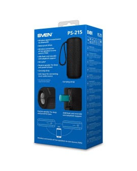 SVEN PS-215 głośnik przenośny / imprezowy Głośnik mono przenośny Czarny 12 W