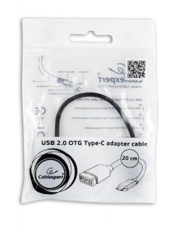 Kabel GEMBIRD A-OTG-CMAF2-01 (USB typu C M - USB 2.0 F 0,20m kolor czarny)