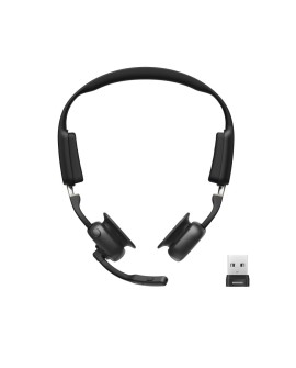 Słuchawki bezprzewodowe kostne Shokz OpenMeet mic-ANC USB-C + adapter USB-A czarne