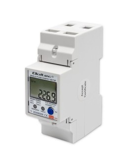 QOLTEC LICZNIK ENERGII JEDNOFAZOWY ELEKTRONICZNY NA SZYNĘ DIN | 230V | LCD | WI-FI