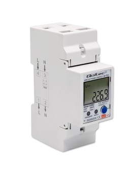 QOLTEC LICZNIK ENERGII JEDNOFAZOWY ELEKTRONICZNY NA SZYNĘ DIN | 230V | LCD | WI-FI