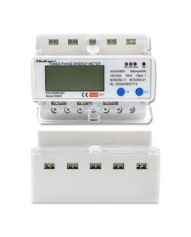 QOLTEC LICZNIK ENERGII TRÓJFAZOWY ELEKTRONICZNY NA SZYNĘ DIN | 400V | LCD | WI-FI