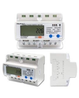QOLTEC LICZNIK ENERGII TRÓJFAZOWY ELEKTRONICZNY NA SZYNĘ DIN | 400V | LCD | WI-FI