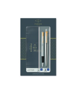 Parker-Zestaw pióro + długopis Jotter Stalowy GT