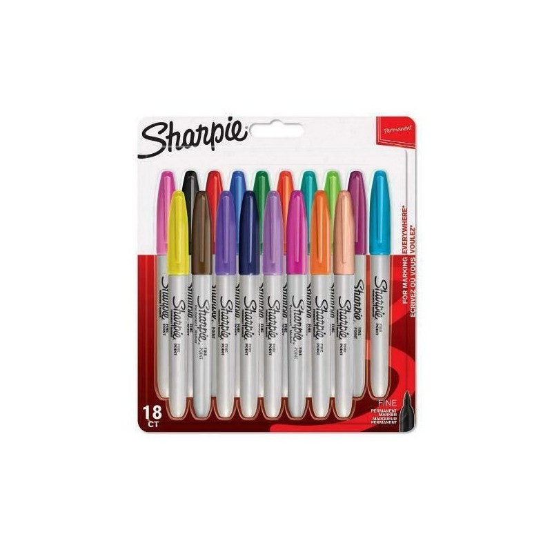 Sharpie Fine marker 18 szt. Końcówka cienka Wielobarwny