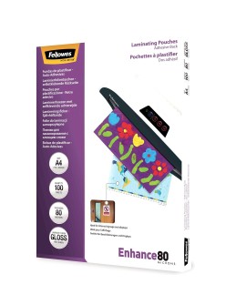 LAMINATOR POUCH ADHESIVE BACK A4 80 100PCS 5302202 FELLOWES