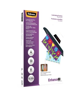 LAMINATOR POUCH ADHESIVE BACK A4 80 100PCS 5302202 FELLOWES