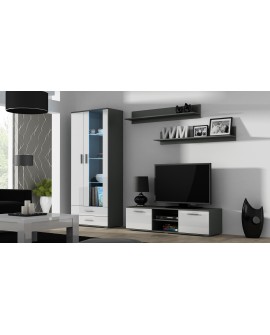 Witryna SOHO S6 2D2S szary/ biały połysk