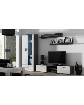 Witryna SOHO S6 2D2S szary/ biały połysk