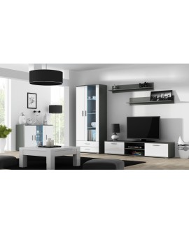 Witryna SOHO S6 2D2S szary/ biały połysk