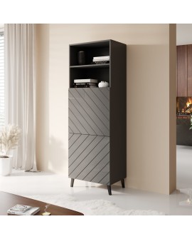 Witryna ABETO 60x40xH176,5 grafit/grafit połysk