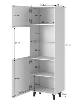 Witryna PAFOS 60x40x182 biały mat