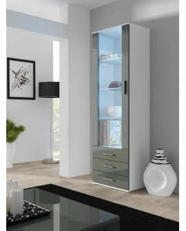 Witryna SOHO S1 biały/ szary połysk
